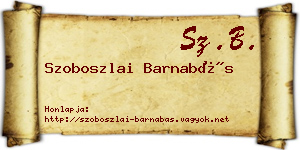 Szoboszlai Barnabás névjegykártya