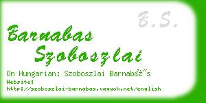 barnabas szoboszlai business card